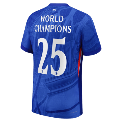 Chelsea Hjemmedrakt 2025/26 – WORLD CHAMPIONS #25 (Spillerversjon)